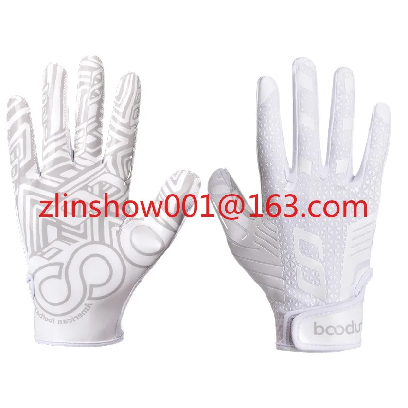 Wholesale Batting Gloves or Non-slip Light Weight Rugby Receiver Gloves with Hand Grips Silicone Football Gloves