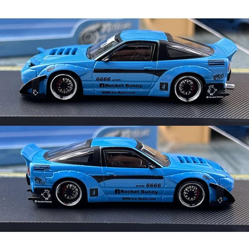 MicroTurbo Stuff-Jouet en alliage Nissan 180SX Rocket Bunny, véhicule à moteur, modèle en métal moulé sous pression, 1/64