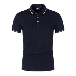 2024 new men's short-sleeved Polo t-shirt new summer V-neck pullover knitted t-shirt men's plus-size men's blouse