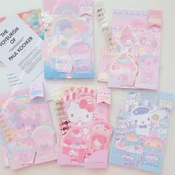 5set/lot Sanrio Kitty Melody Cinnamoroll Envelope Set Cute Festival Message Greeting Card Memo Pad School Supplies Kids Gift