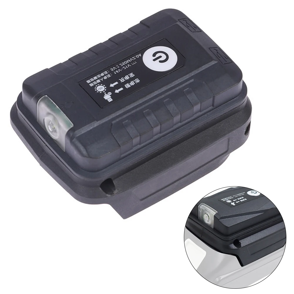 

DIY Adapter Converter Base Charging Head Shell With Light For 18V Li-ion Battery USB Output Power Tool Converter