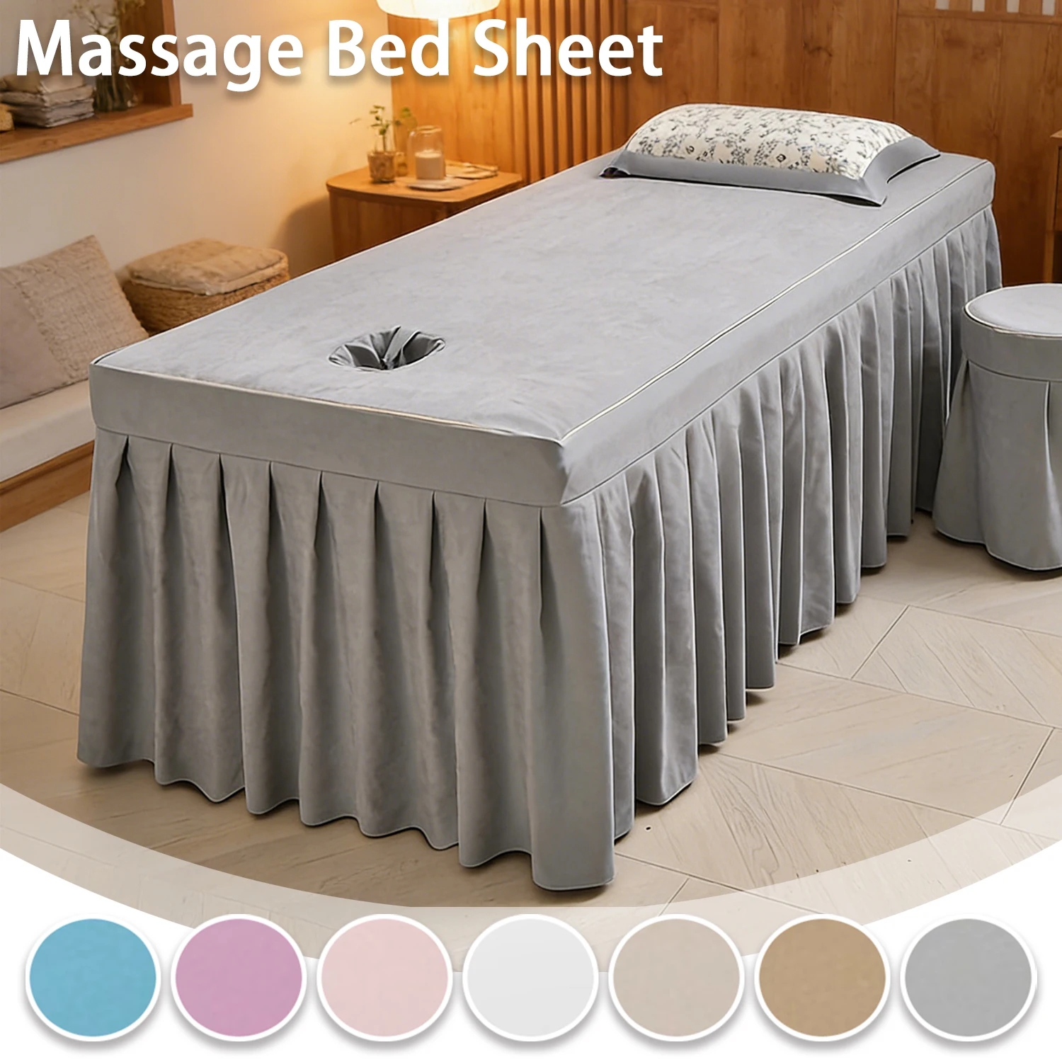 

1PC Massage Table Fitted Sheet with Holes Beauty Salon Therapy Massage Special Bed Cover Bedclothes All-season Use Bedspread