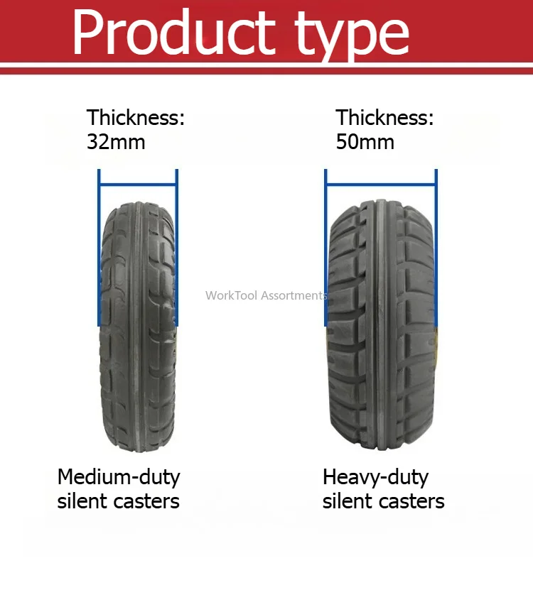 Silent rubber wheels 3 / 4/ 5 / 6 / 8 inches wheels heavy-duty casters hand truck flat towing wheels