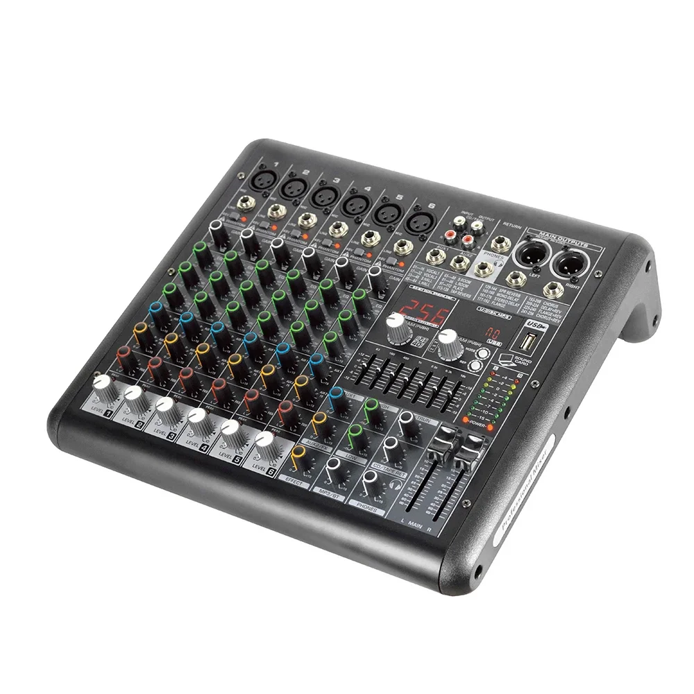 MR6 Factory Wholesale 6 Channels Professional Digital Audio Video Mixer For Stage