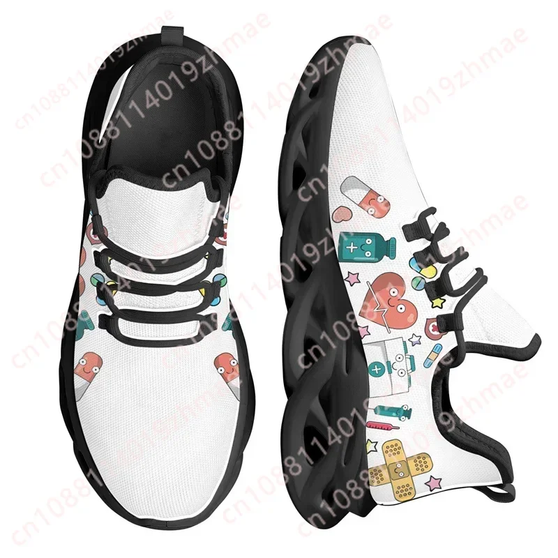 

Brand Design Women Sneakers Cute Cartoon Nurse Doctor Medical Custom Nuese Shoes for Women Light Lace-up Flats Footwear
