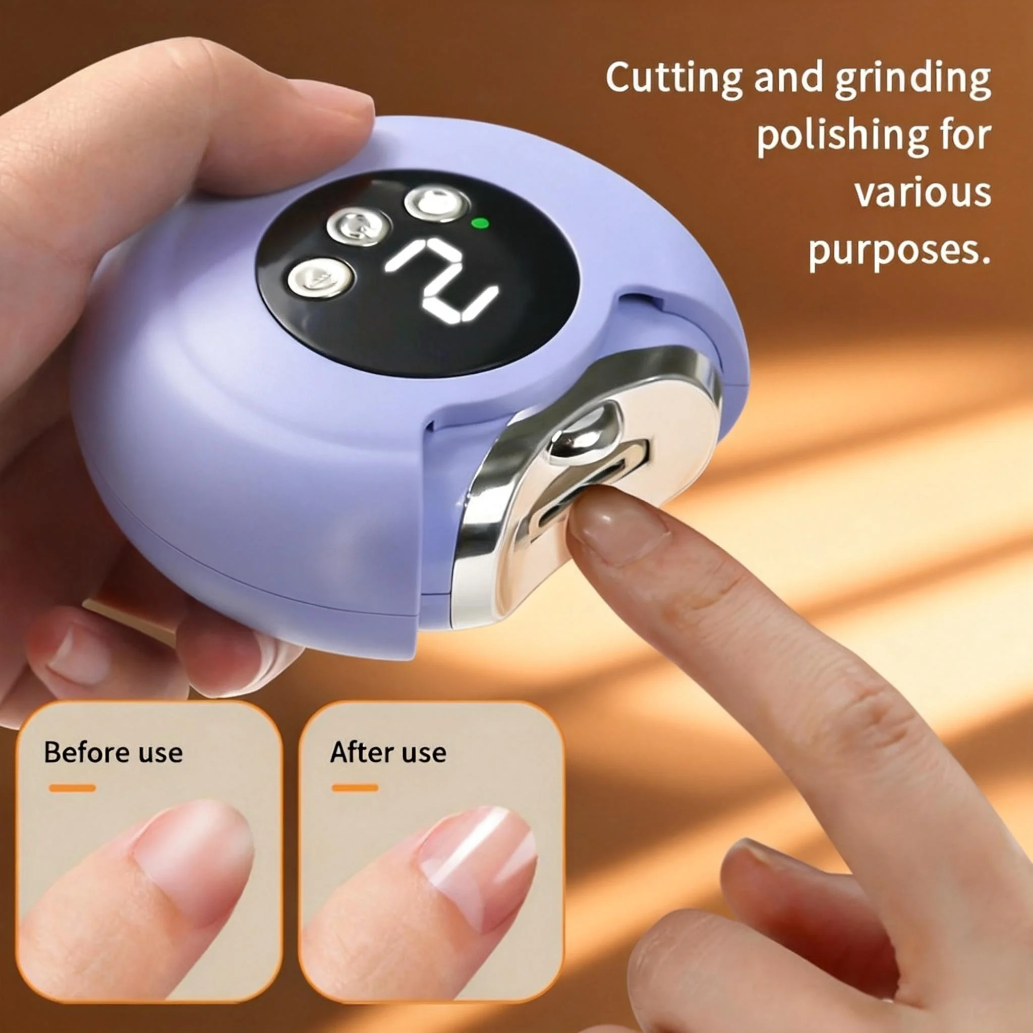 2-in-1 Electric Nail Clippers Manicure Set with 360° Rotating Nail Trimmer Baby Finger & Toe Nail Cutter Pedicure Scissors