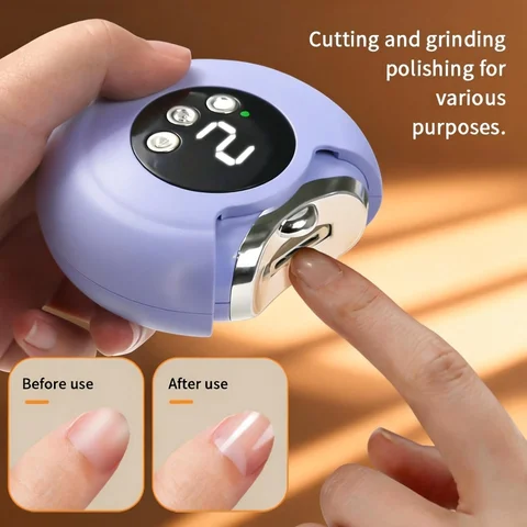 2-in-1 Electric Nail Clippers Manicure Set with 360° Rotating Nail Trimmer Baby Finger & Toe Nail Cutter Pedicure Scissors
