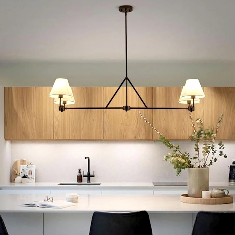 كولينز ثريا مستديرة النسيج فرع مصباح الحد الأدنى الفرنسية مصباح للزينة قاعة غرفة نوم دراسة الديكور ريفي معلقة الخفيفة #3