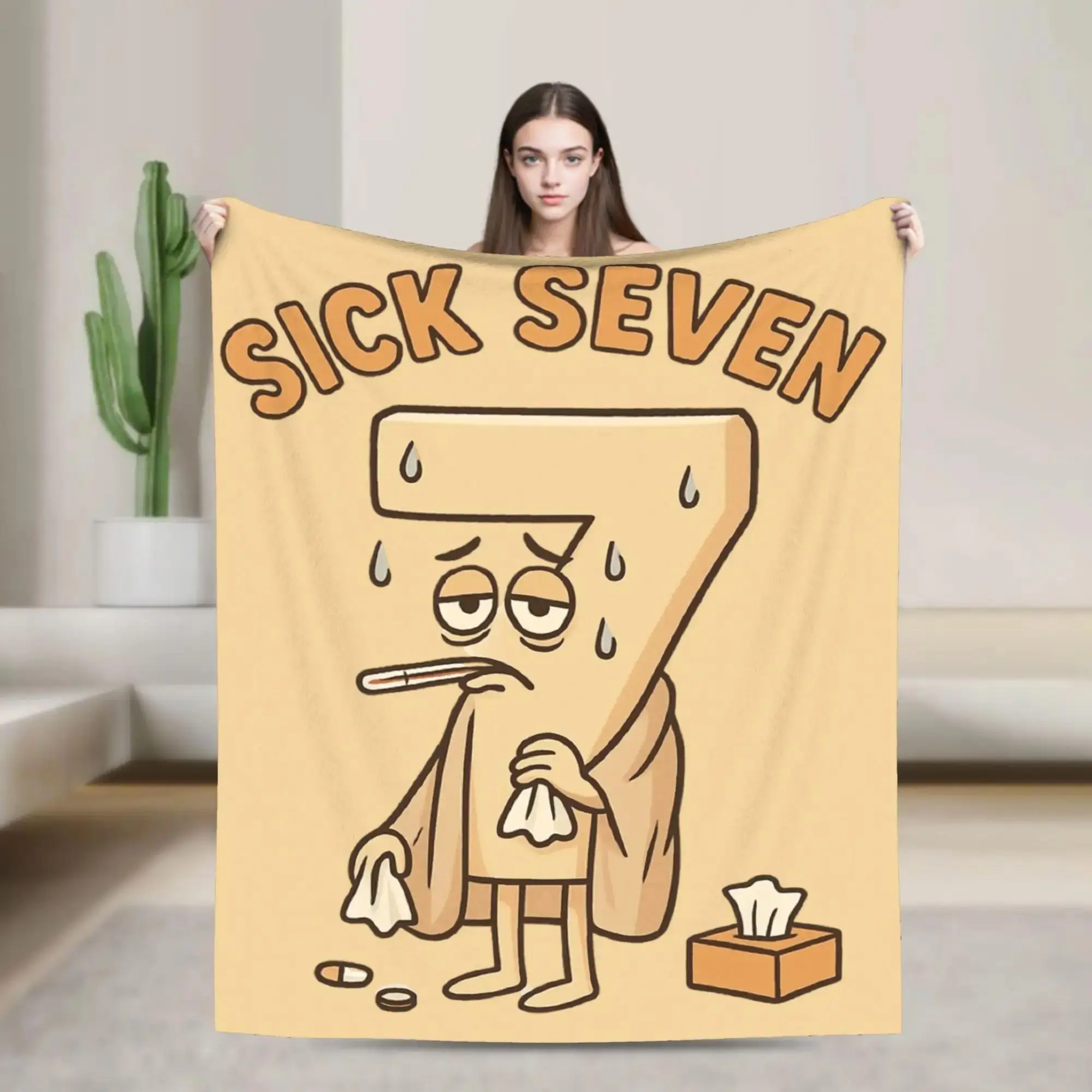 

Плюшевое одеяло-плед Sick Seven с забавным мемом на Хэллоуин для девочек, фланелевое покрывало для спальни