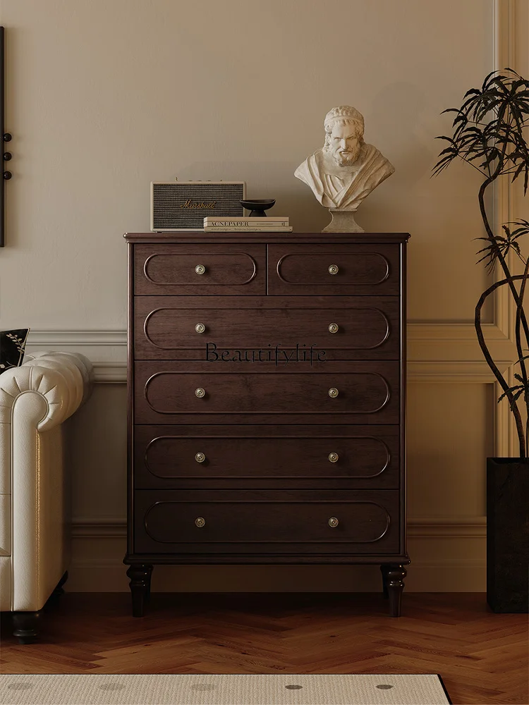 

American solid wood chest of drawers, living room against the wall, chest of drawers for storage