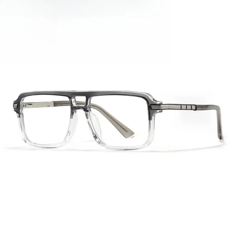 

XUKA New Large Frame Personalized Geometric Prescription Double Beam Reading Glasses Can Be CustomizedMen's Blue Light
