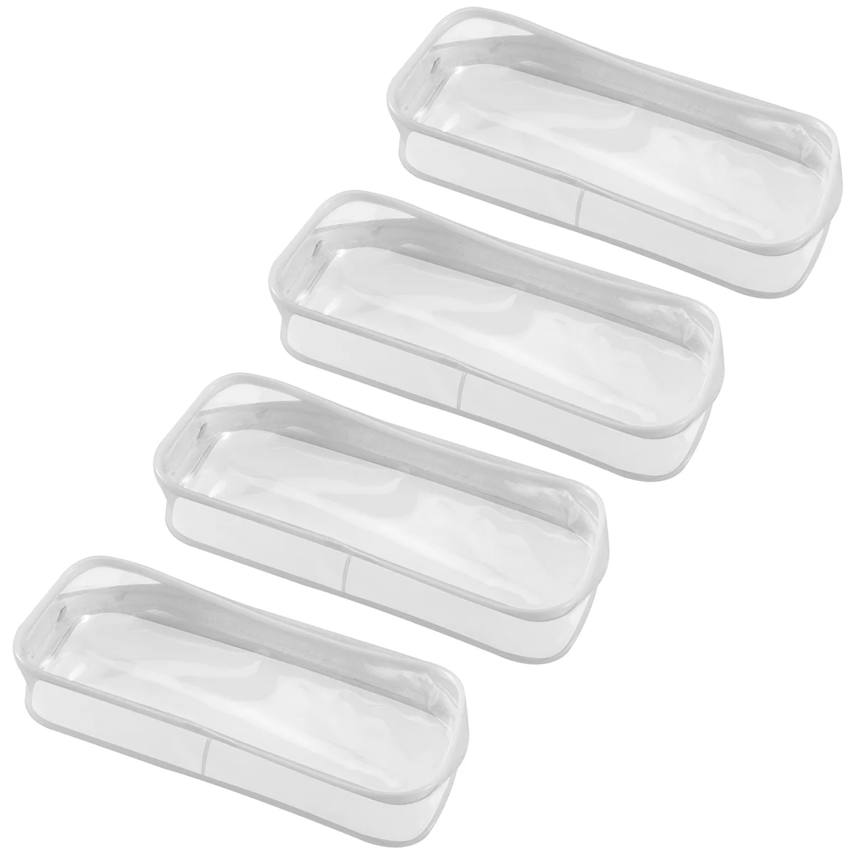 4 Pcs Clear Pencil Case Big Capacity Transparent Pen Pencil Bag PVC Pen Pencil Zipper Pouches