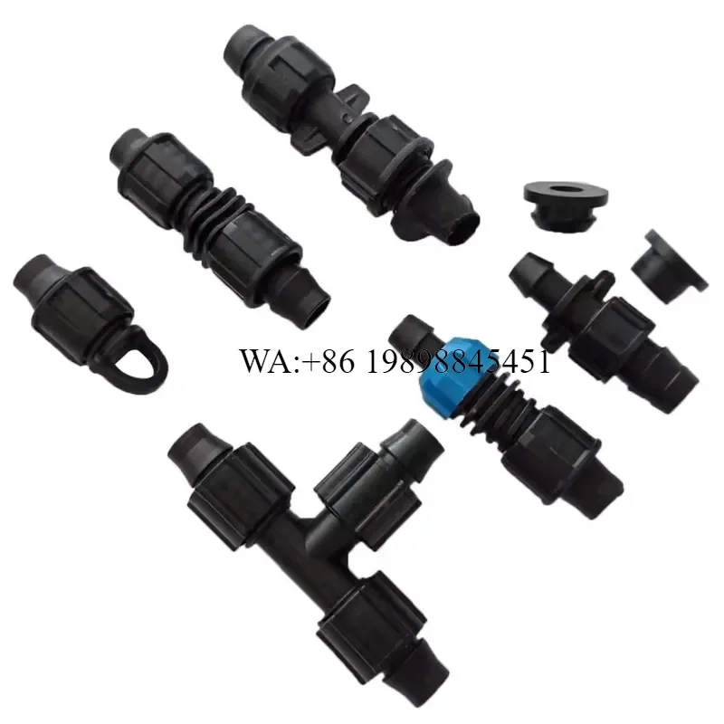 WMWMNU 16MM Drip Tape Pipe Connectors Lock Nut Fittings Offtake Bypass for Agricultural Irrigation