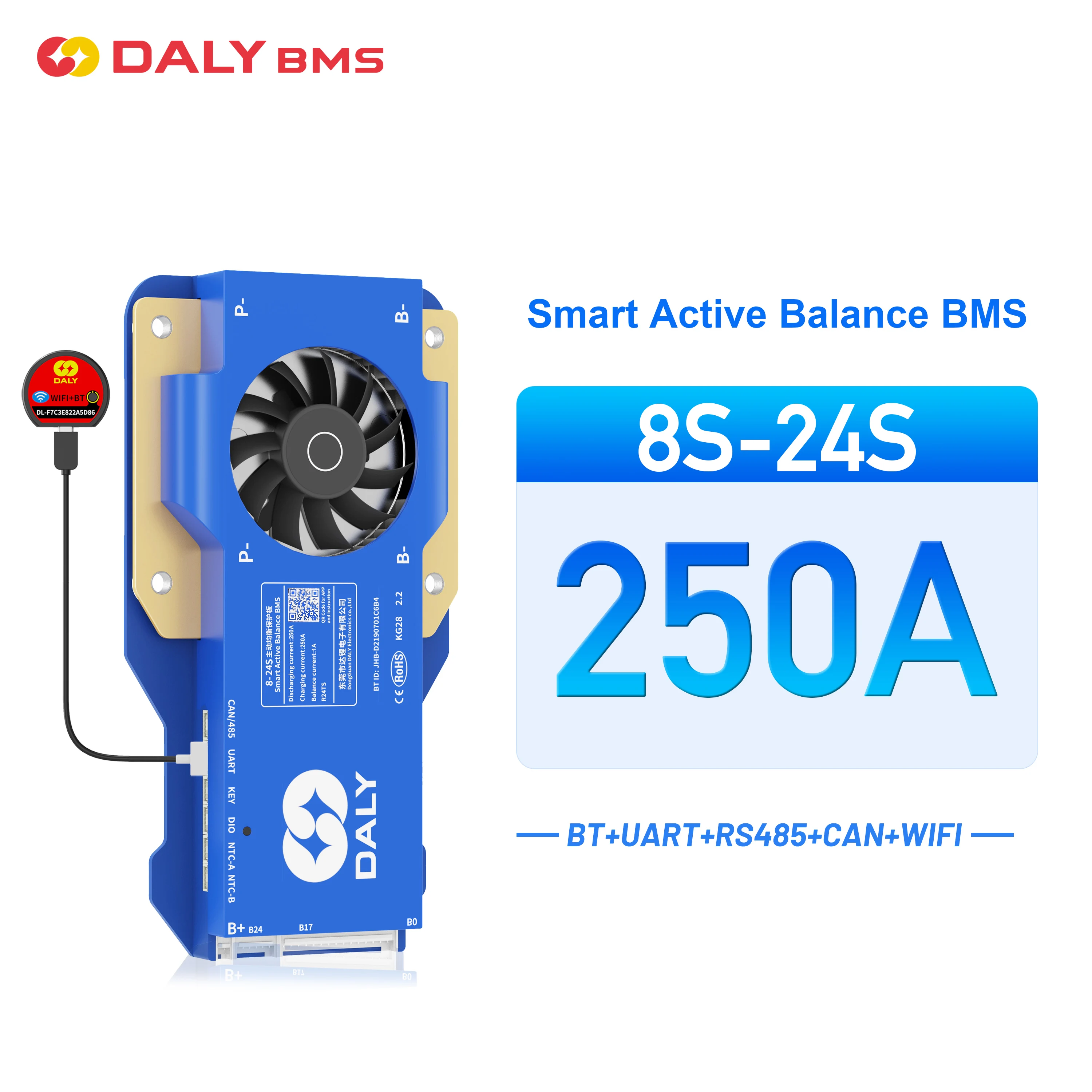 DALY Active BMS 250A Bms 8S-24S Smart BMS 8S 24V 1Active Balance bms для литий-ионного аккумулятора lifepo4 BMS RS485 CAN WIFI Приложение DALY Active BMS 250A Bms 8S-24S Smart BMS 8S 24V 1Active Balance bms для литий-ионного аккумулятора lifepo4 BMS RS485 CAN WIFI Приложение