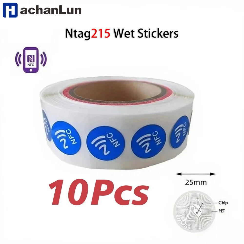 HACHANLUN 10-50 stuks blauw zelfklevende NFC programmeerbare NFC-tags compatibel met Android & IPhone 504 bytes geheugen 13,56 Mhz sticker