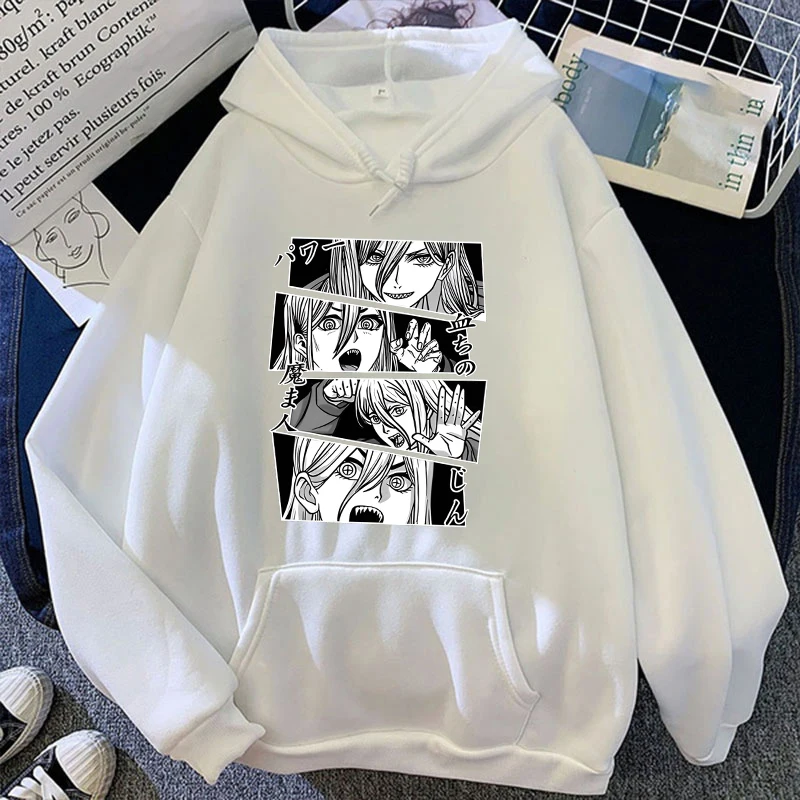 Hot Anime Power Printed Women And Men Hoodies Loose Pullover Hooded Plus Size Autumn And Winter Long Sleeve Couple Sweatshirt