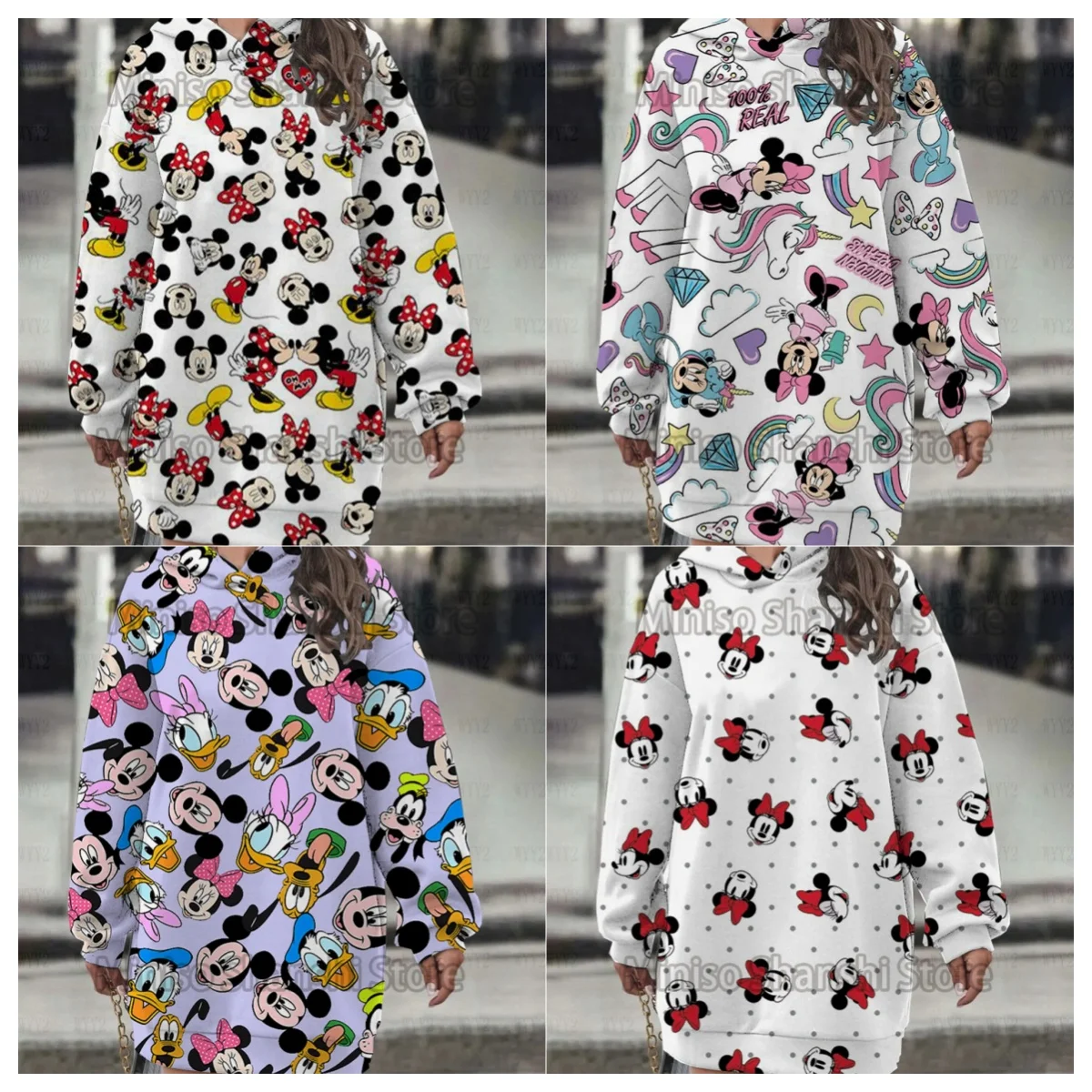 Women's new Disney hooded dress casual street minimalist style fashionable dress top hoodies 3d  winter clothes women ropa mujer