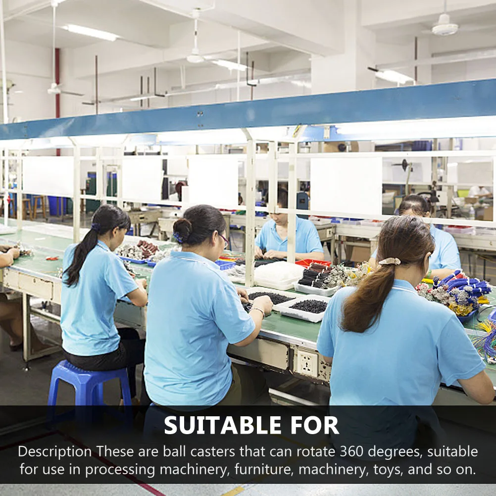 

4pcs Bearing Rollers Rotation Casters Metal Wheel Casters Roller Ball Transfer Units Threaded Stem Workbench Caster