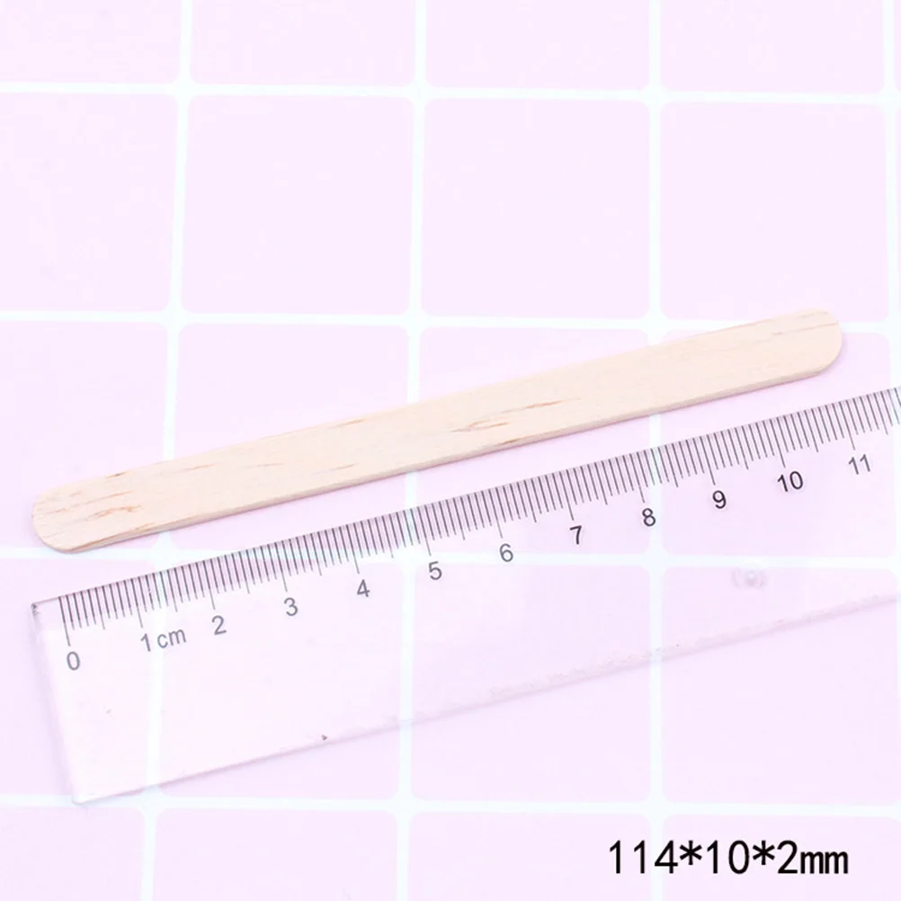 

50PCS Natural Wood Craft Sticks Ice Cream Sticks Wooden Stir Stick for Ice Cream DIY Crafts Creative Designs