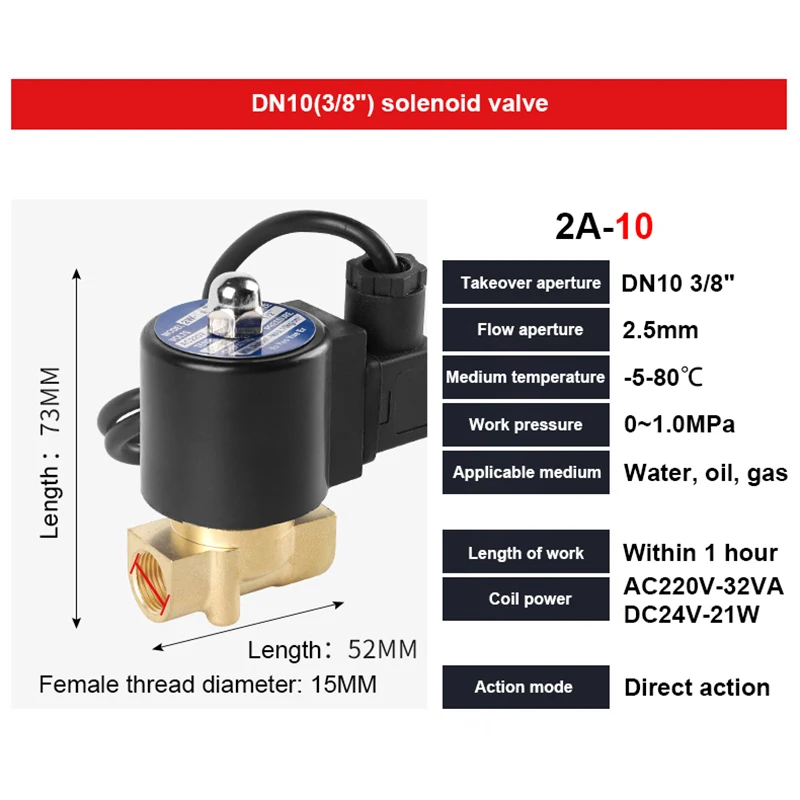 2" Messing Unterwasser Magnetventil Brunnen Magnetventil Wasserventil 220V 12V 24V – Detail 8