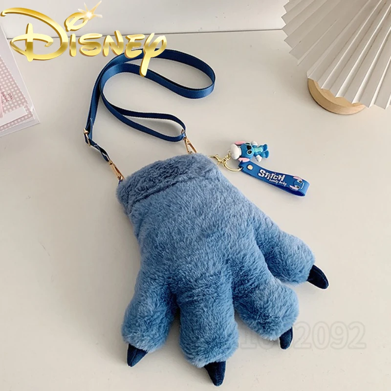 Disney Stitch Plush Mini Shoulder Bag Cartoon Cute Mini Shoulder Crossbody Bag 3D Fashion Mini Women's Plush Bag High Quality