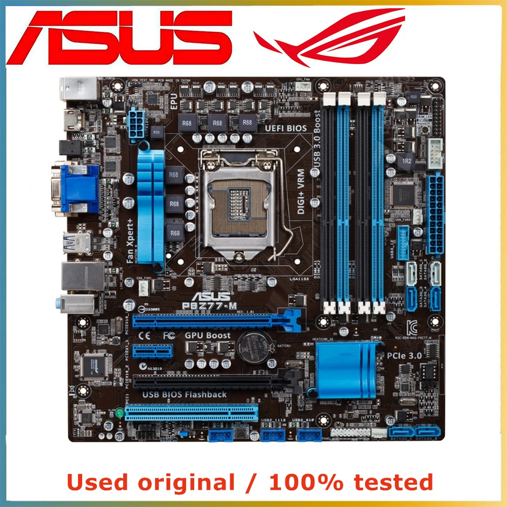 

For ASUS P8Z77-M Z77M M-ATX Computer Motherboard LGA 1155 DDR3 32G For Intel Z77 P8Z77 Desktop Mainboard SATA III PCI-E 3.0 X16