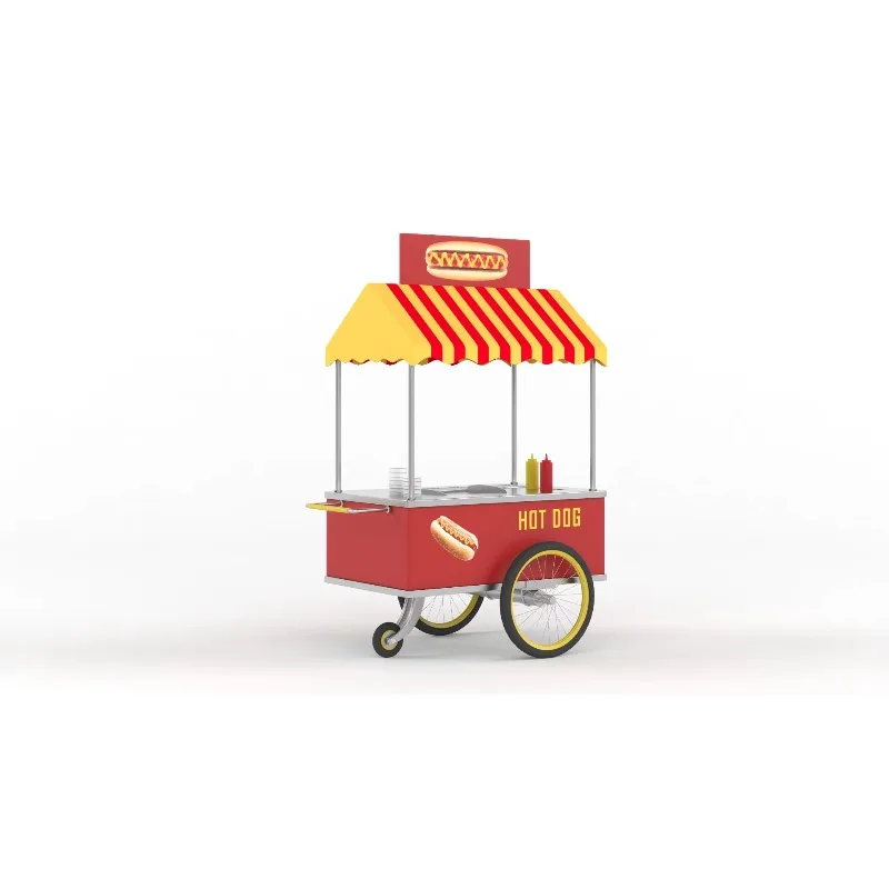 Factory Custom Wood Display Cart Mobile Retail Kiosk With Wheels Flower Candy Vending Cart Commercial Mall Market Stall Design