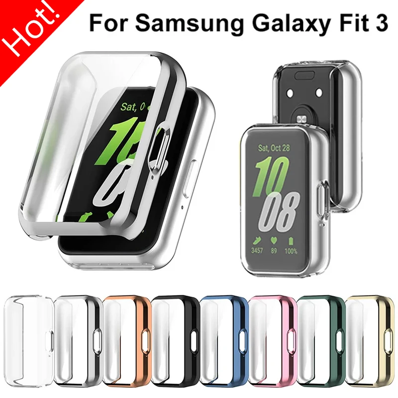 Screen Protector Case for Samsung Galaxy Fit 3 Anti-Scratch Screen Protector Screen Protector Full Cover for Galaxy Watch Fit 3