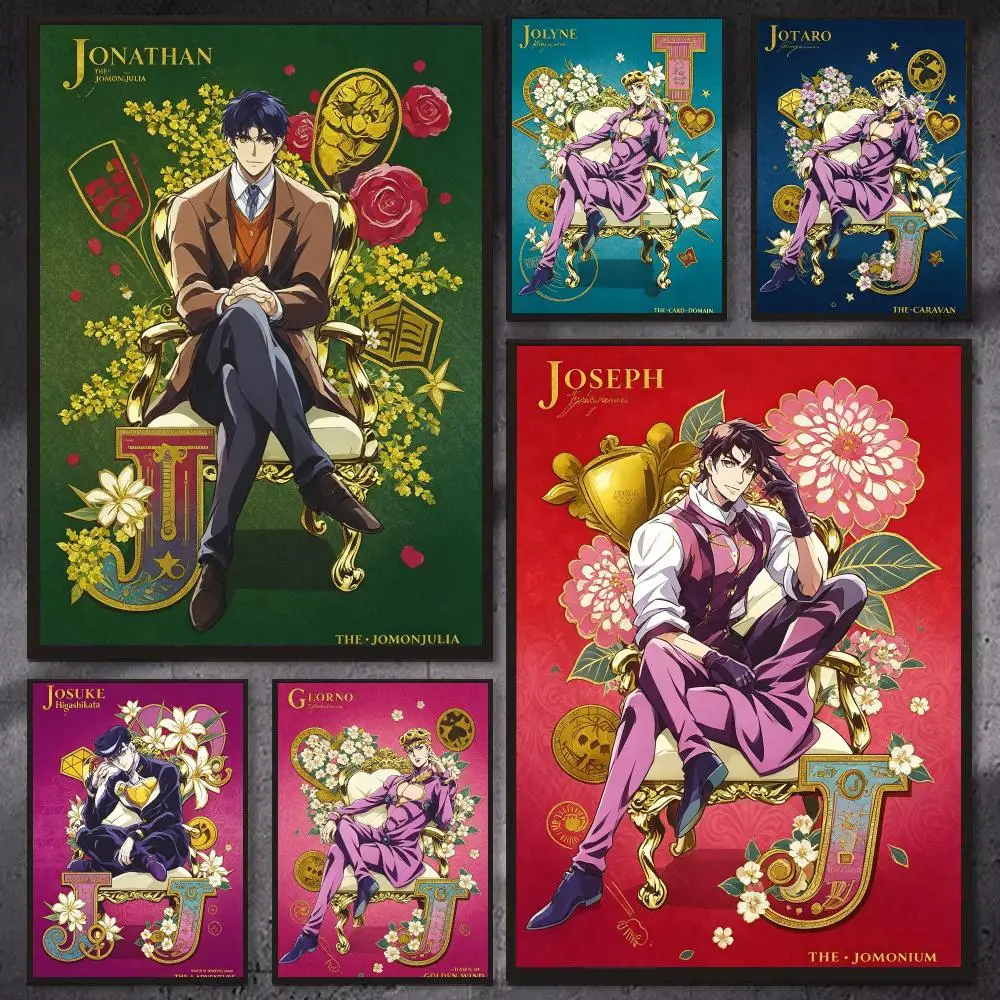 Anime J-JoJo bizarre adventure Poster Modern Aesthetic Gaming Room Decor Canvas Wall Art Poster Cool Room Stuff