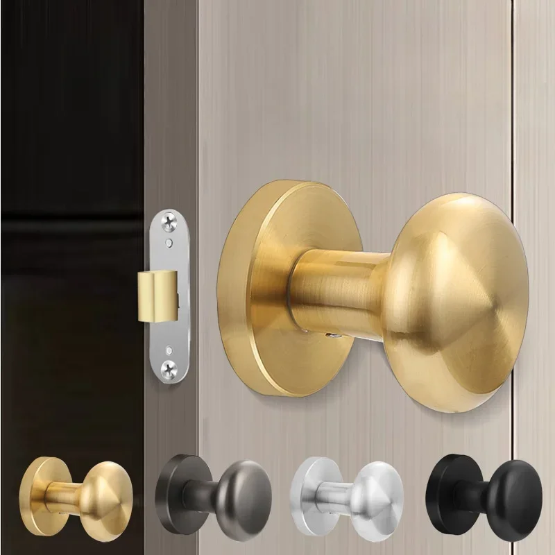 

Zinc Alloy Key Less Invisible Door Lock for Bedroom Household Door Background Wall Single Sided Invisible Circular Door Lock