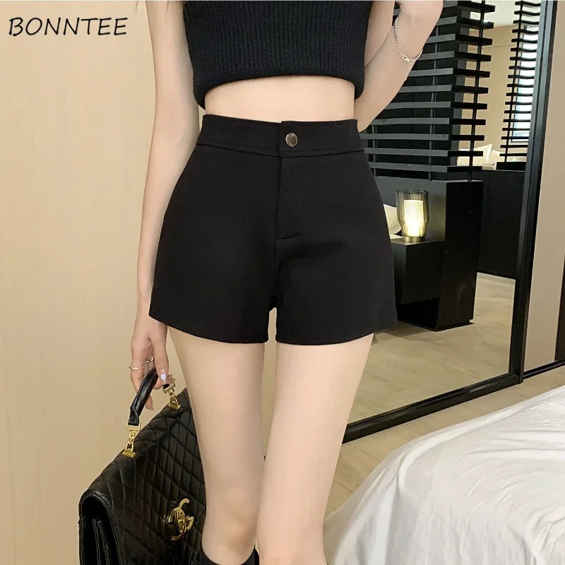 

Black Shorts Women Temperament Hotsweet Ladylike Charming New Summer Simple Fashion Korean Style High Waist Mature Casual Skinny