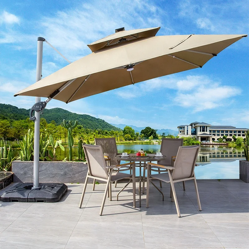 

Wind Resistant Outdoor Garden Parasol 8 Ribs Pool Sun Umbrellas Aluminum Support Pillar Patio Umbrella