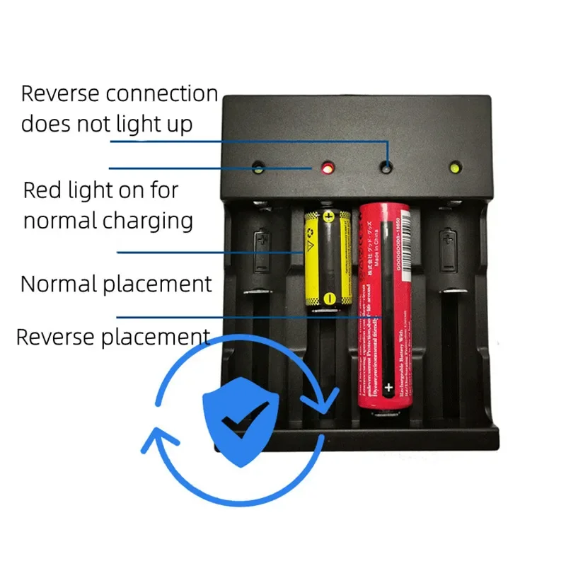 4 Slot For Remote Control Fast Charging USB Battery Charger Home LED Indicator Short Circuit Protection Lightweight Accessories