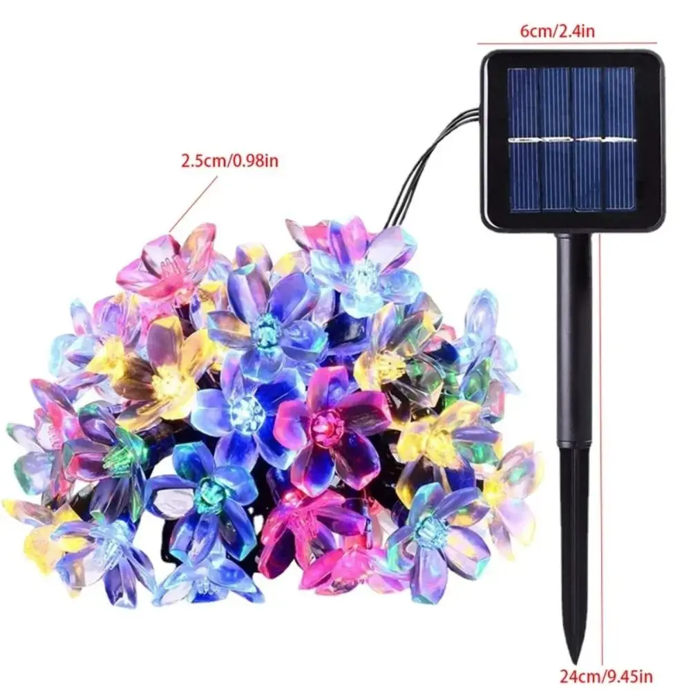 12 Meters Solar String Lights Waterproof 100 LED Peach Flower Lights Auto On/Off Sakura Garlands Cherry LED Lamp Garden Lighting