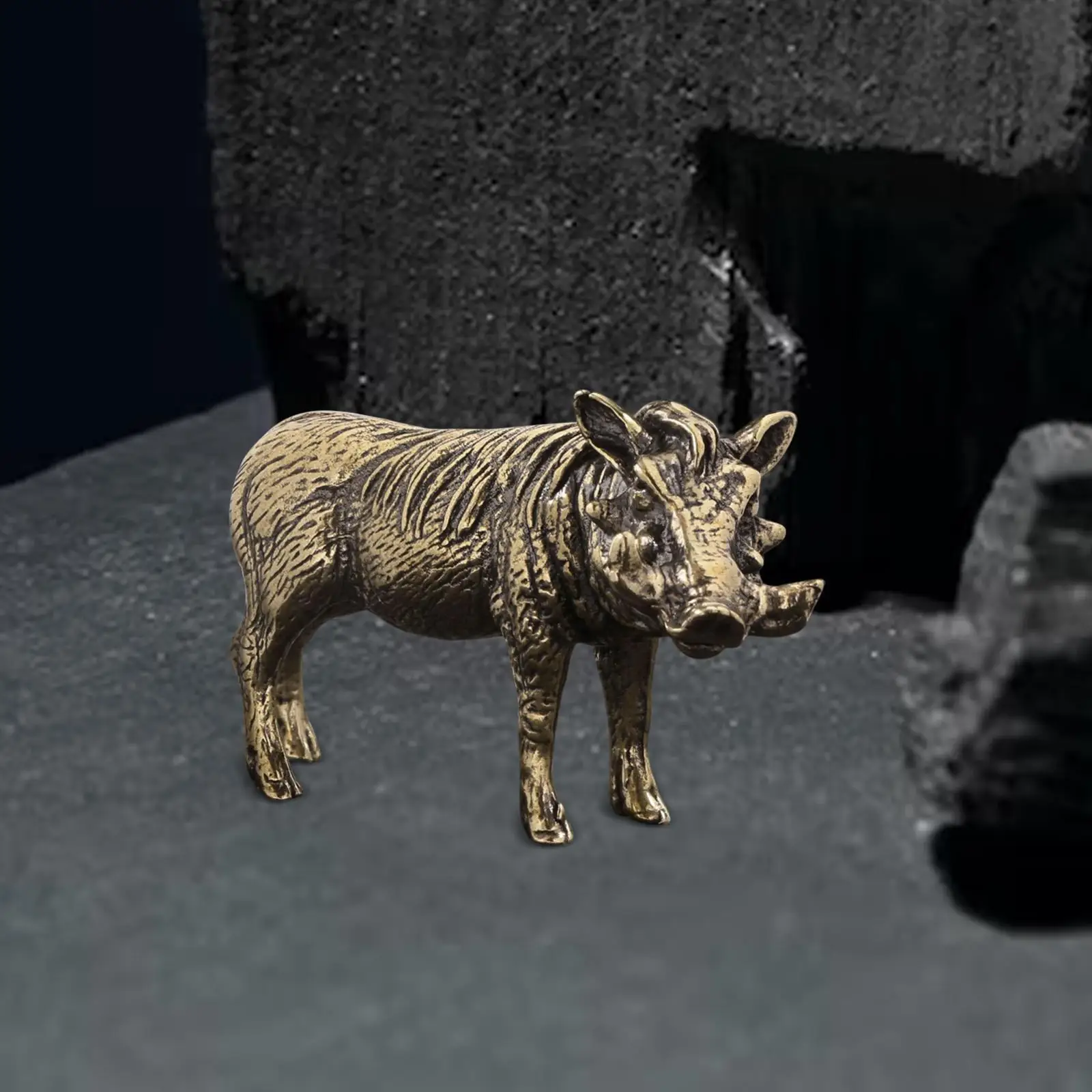 

Boar Figurine Retro Collectible Gift Craft Pig Sculpture Desktop Decor Animal Boar Statue for Home Desk Table Decoration