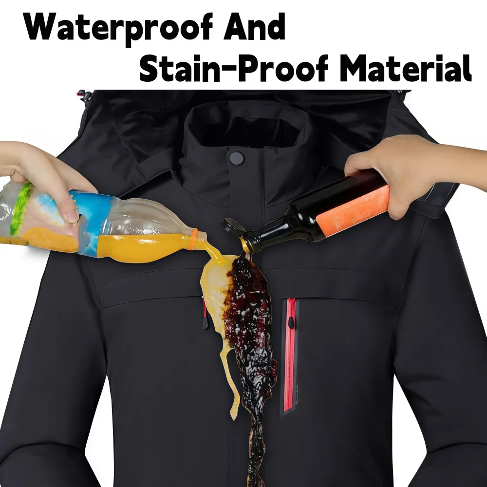 سترة التدفئة في الهواء الطلق 3 منطقة سترات التدفئة الذكية معطف دافئ الشتاء الملابس الحرارية معطف التدفئة في الهواء الطلق التزلج والتخييم #4