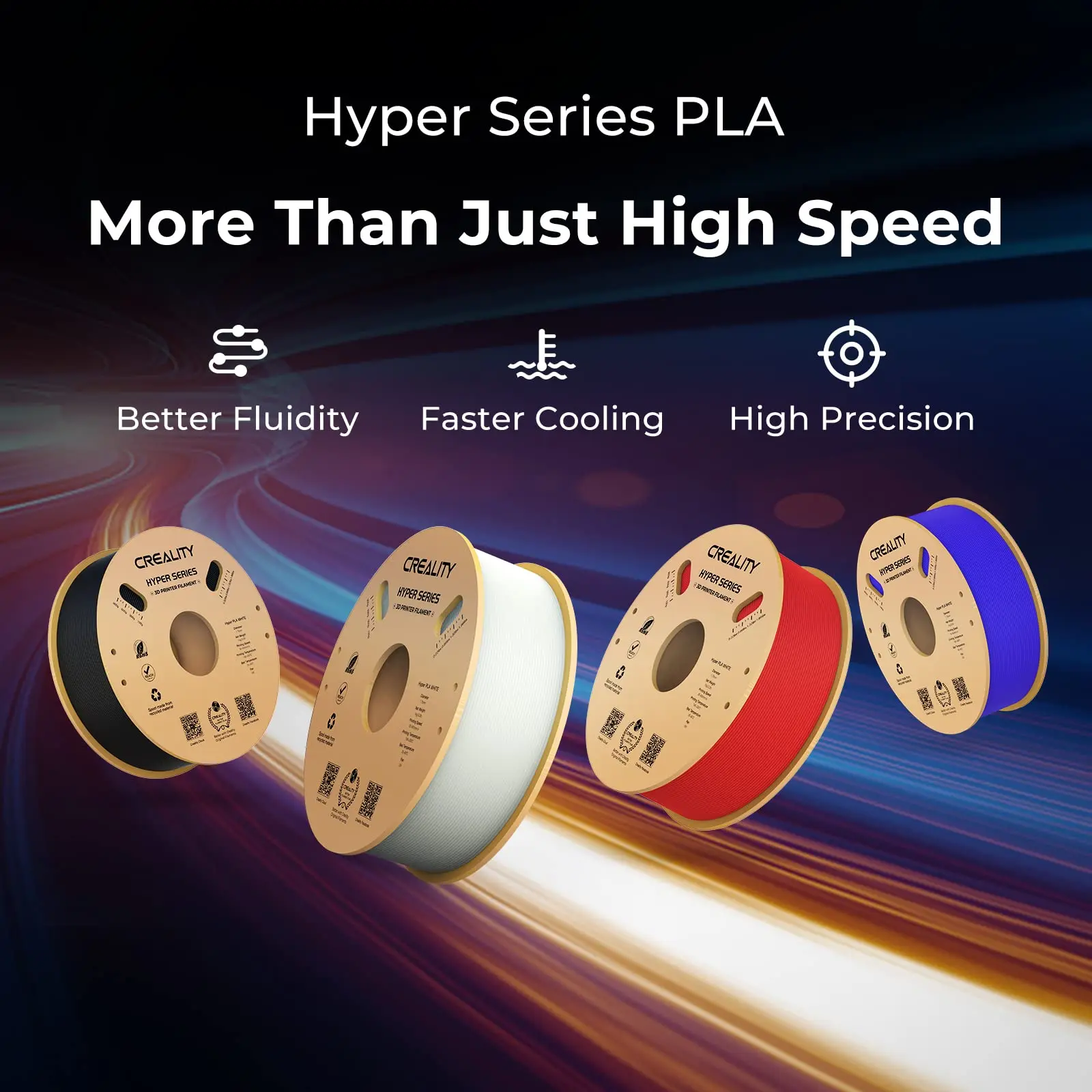 Creality Hyper PLA plastics 1.75mm 1kg (2.2lbs) 3D Printer Filament Designed for High Speed Printing Fits for Most FDM Printers