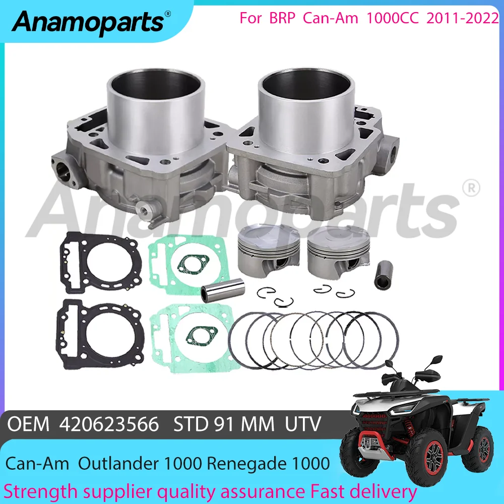 Motorcycle Engine cylinder piston gasket Parts Rebuild Overhaul Kit for 11-22 Can-AM Outlander Renegade 1000 STD 91mm 420623566