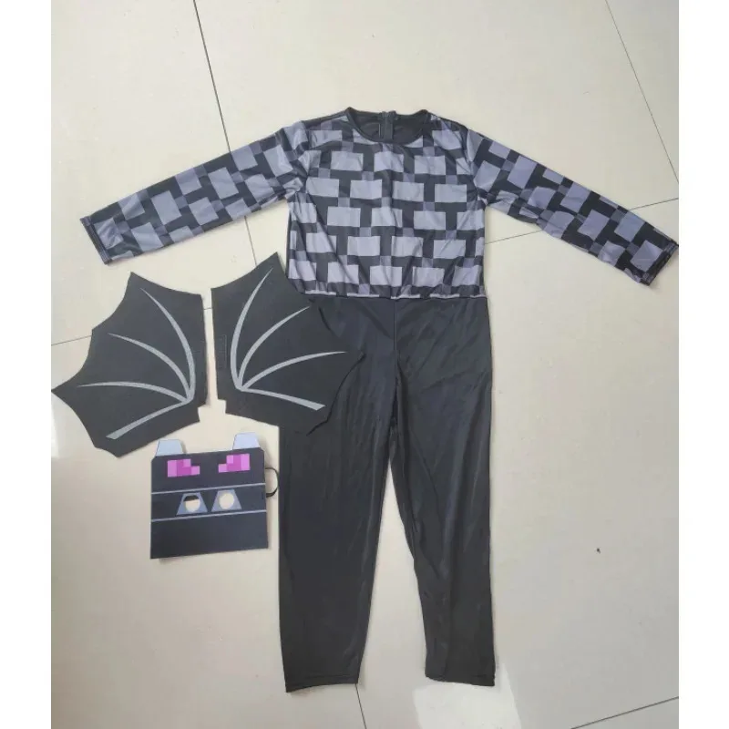 

hhh 2025Child Game Diamond Armor Theme Cosplay Character Classical Dragon Costume Jumpsuit Halloween Kid with Wings Hat