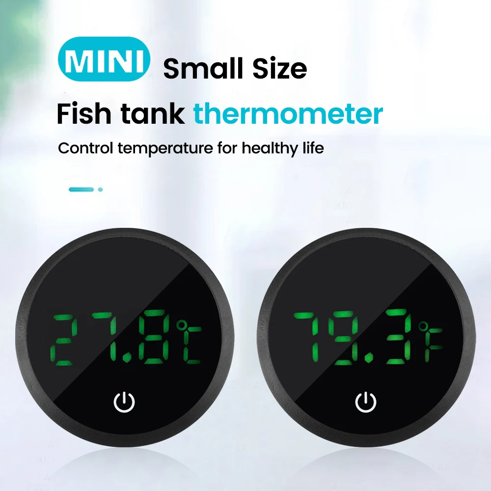 Aquarium Thermometer LCD Digital Display Fish Tank Electronic Thermometer ℃/℉ Suitable For Fresh Water Tanks Water Sea