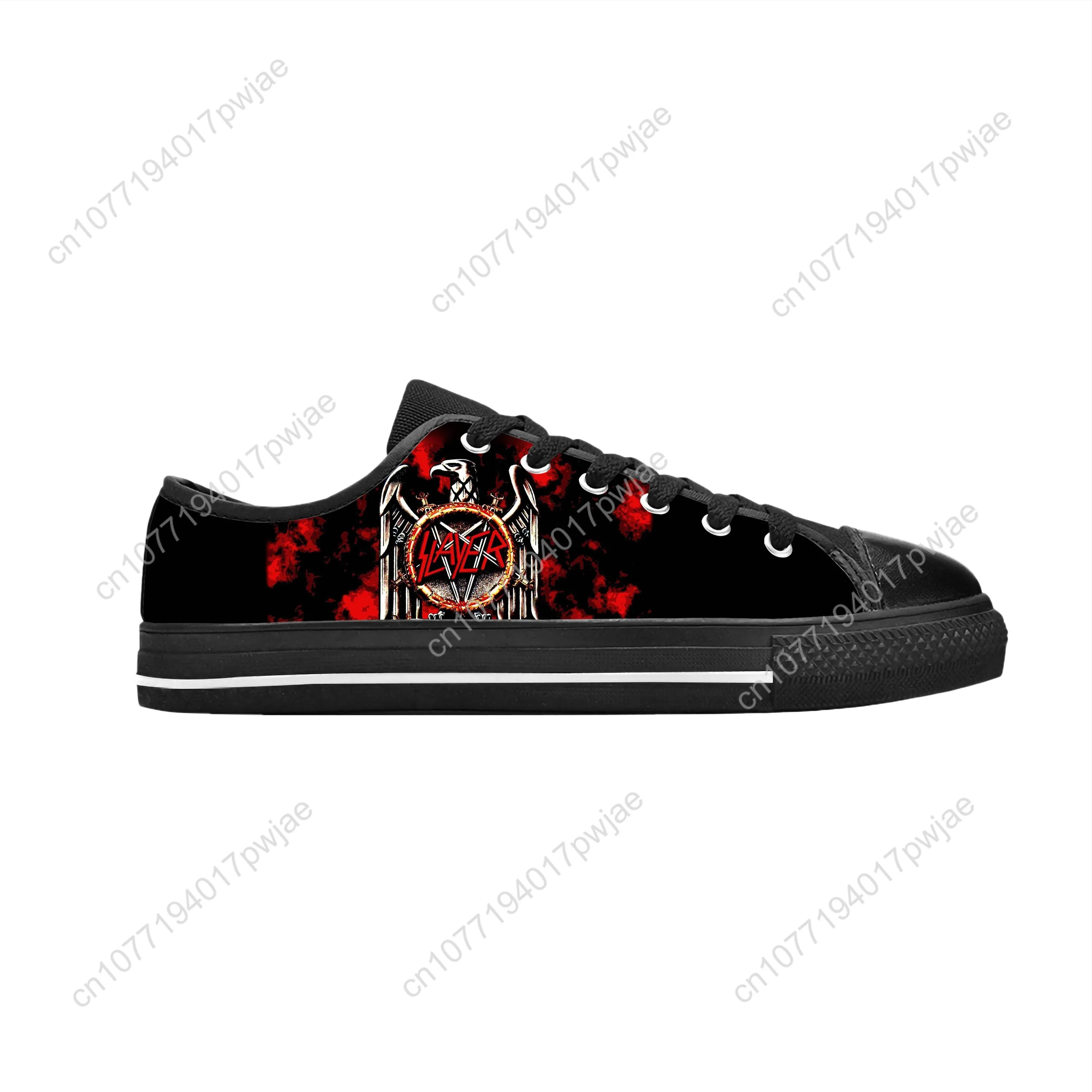 Heavy Metal Band Rock Music Singer Slayer Horror Casual Cloth Shoes Low Top Comfortable Breathable 3D Print Men Women Sneakers