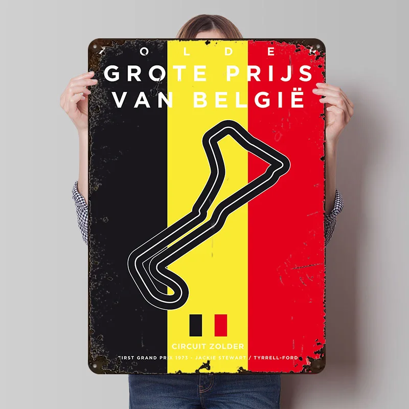 Pósteres impresos de 1973 Zolder, arte de pared personalizable, carteles de hojalata de Metal Retro Vintage para decoración de hogar, habitación, garaje, jardín estético