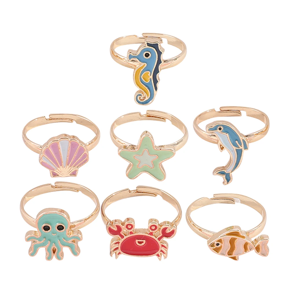 

7 Pcs Rings Children Animal Alloy Animal Finger Rings Alloy Jewelry Jewelry Finger Decorations Gifts