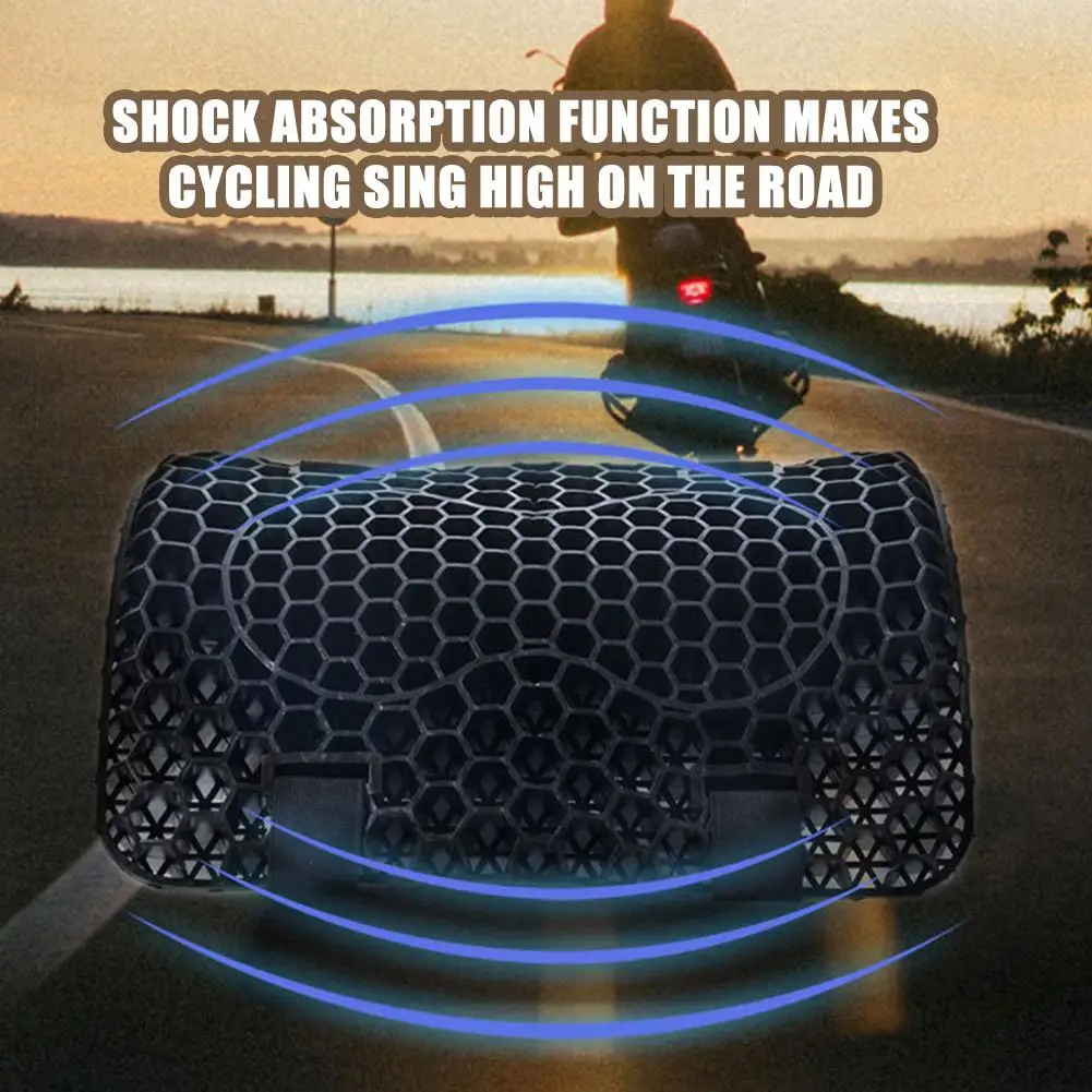 3D Honeycomb Seat Cushion Motorcycle Gel Structure Shock Breathable Comfort Relief Pressure Universal Seat Cushions