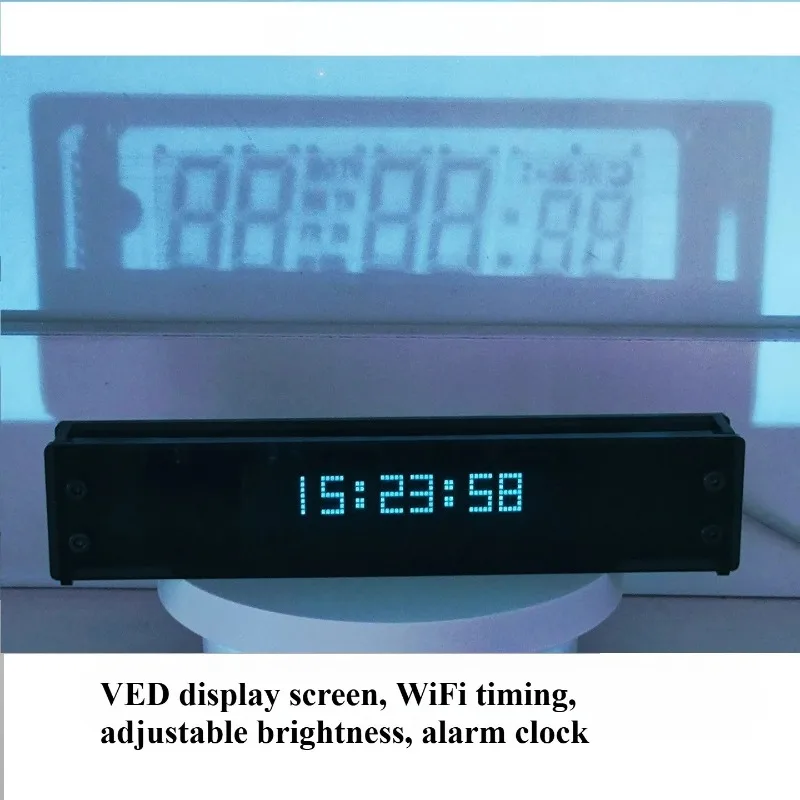 VFD Clock Creative Page Turning Clock Real-time Display Vacuum Fluorescent Display Screen WIFI Timing Automatic Calibration
