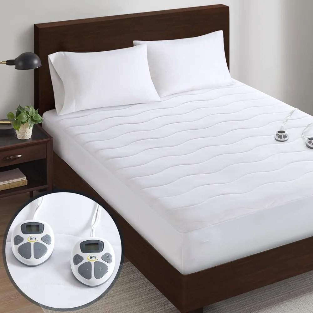 

Heated Mattress Pad Cal King Size - Electric Mattress Pad, 10 Heat Setting Controller, Auto Shut Off Timer, Deep Elastic Pocket