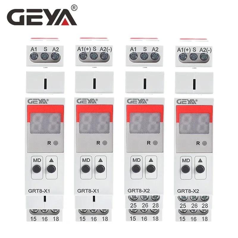 GEYA GRT8-X relè Timer multifunzione con 20 funzioni AC230V o AC/DC12V-240V 0.1S-99 giorni relè di ritardo Display digitale a LED