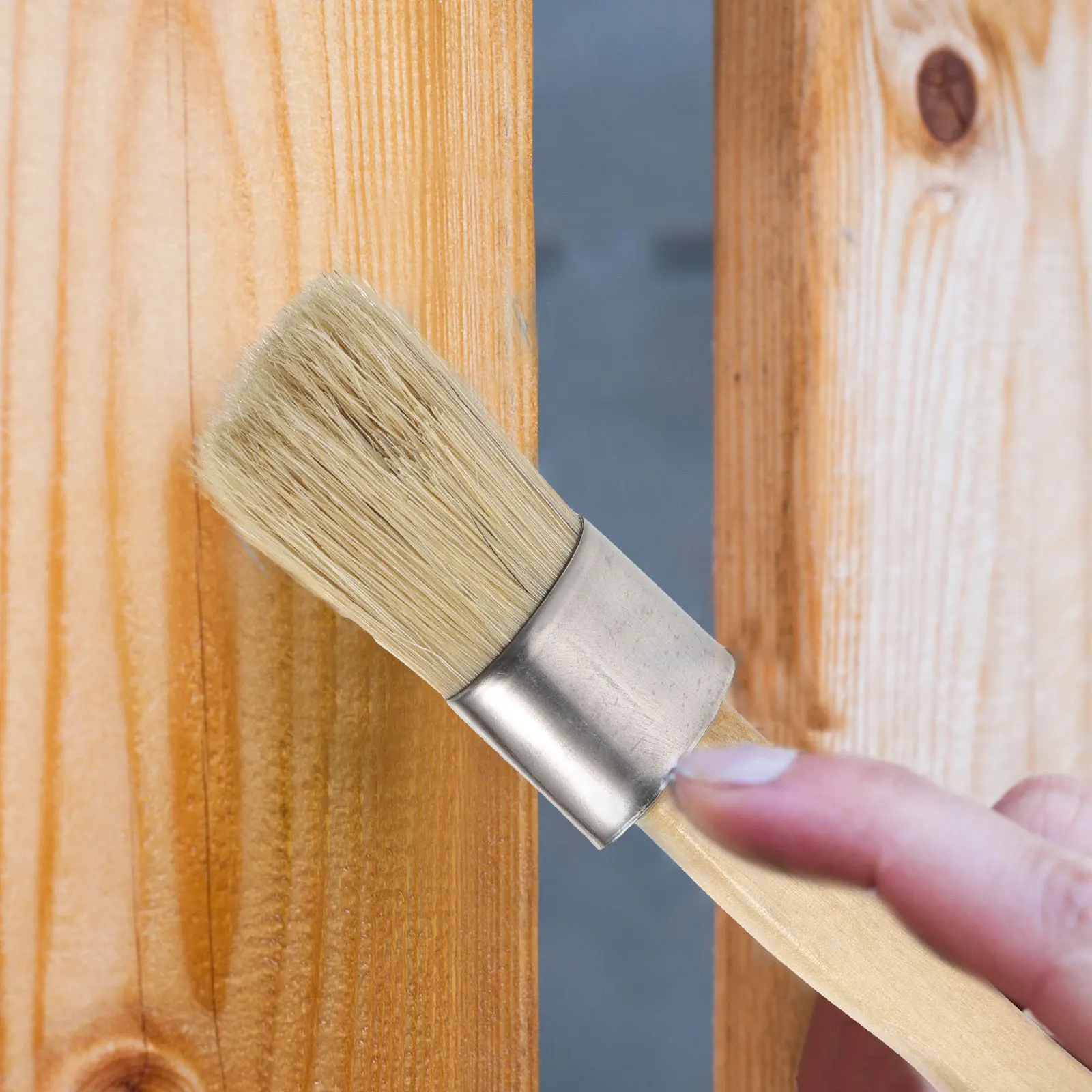 

2pcs Round Paint Brush Soft Bristles Easy Clean Durable Art Brush Set For Acrylic Wall Painting Household Diy Portable