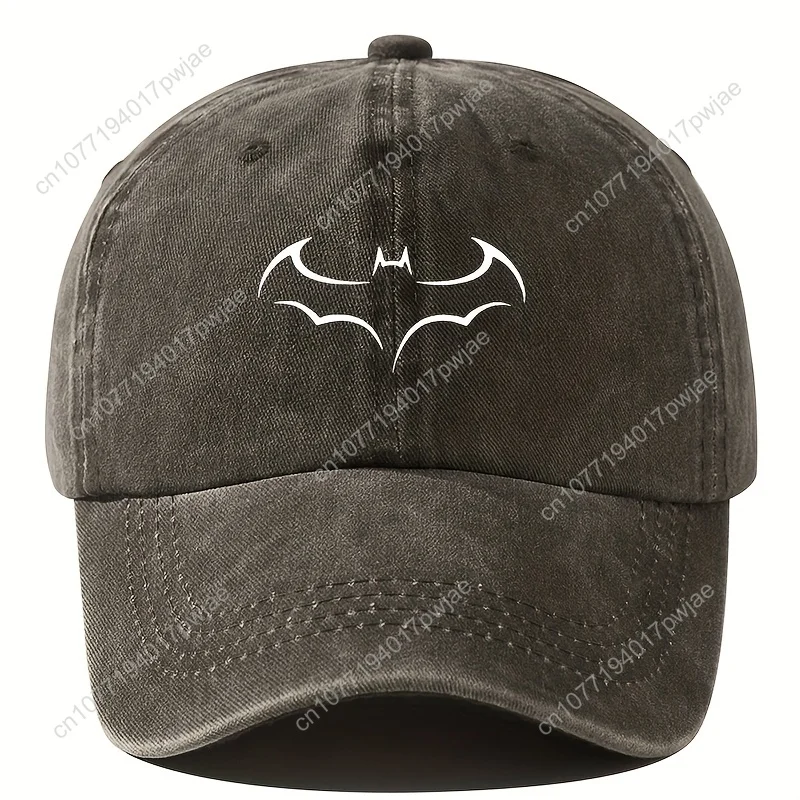 Men's baseball cap outdoor versatile casual soft top hat casual dad truck hat retro washed bat print hip-hop hat