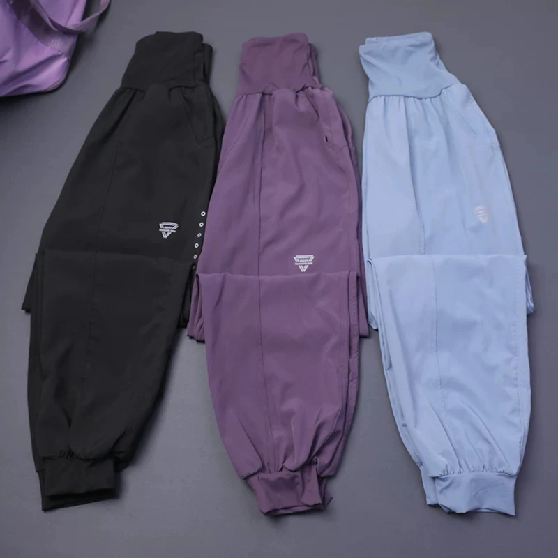 Women High Waist Quick Dry Jogger Pants with Pockets Loose Cuffed Ankle Gym Running Yoga Workout Trousers